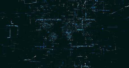 Abstract digital network data background, 3D rendering