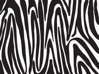 simple hand drawing black and white stripes pattern zebra like skin for background, wallpaper, texture, banner, label etc. vector design.