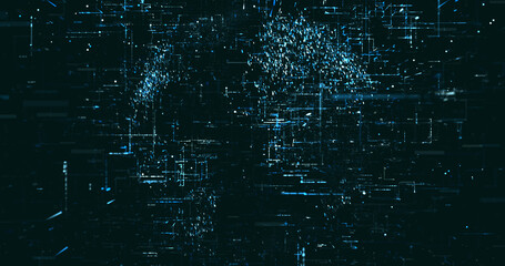 Abstract digital network data background, 3D rendering