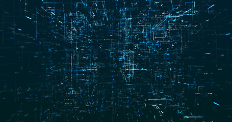 Abstract digital network data background, 3D rendering