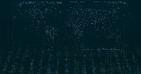 Abstract digital network data background, 3D rendering