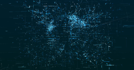 Abstract digital network data background, 3D rendering