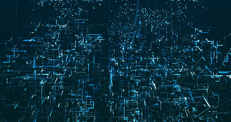 Abstract digital network data background, 3D rendering