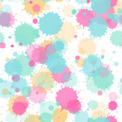 Paint transparent stains vector seamless grunge background.