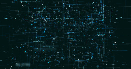 Abstract digital network data background, 3D rendering