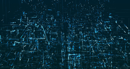 Abstract digital network data background, 3D rendering