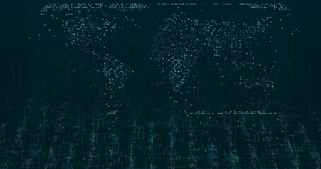 Abstract digital network data background, 3D rendering