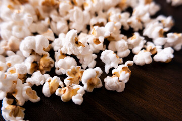 closeup view of homemade Pop corns gathering