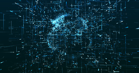 Fototapeta premium Abstract digital network data background, 3D rendering