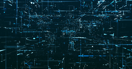 Abstract digital network data background, 3D rendering
