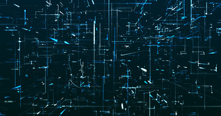 Abstract digital network data background, 3D rendering
