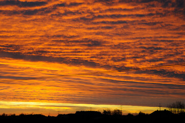 Czerwony wschód słońca