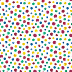Watercolor seamless pattern with balls. Bright festive pattern with bubbles
