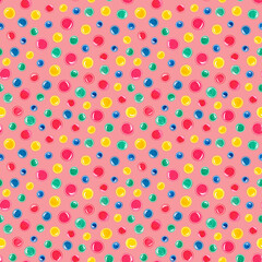 Watercolor seamless pattern with balls. Bright festive pattern with bubbles