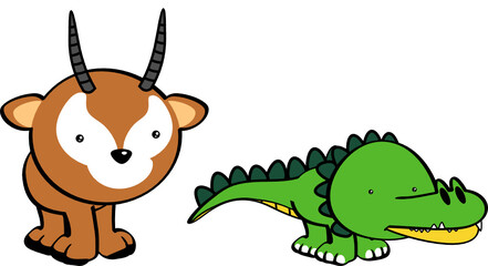 kawaii cute little baby animals cartoon set in vector format