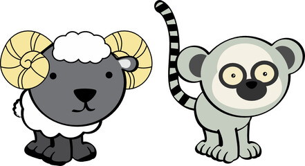 kawaii cute little baby animals cartoon set in vector format