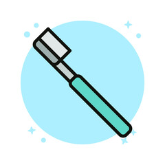 Toothbrush Icon Design. Dental Hygiene Vector Illustration