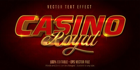 Casino royal text, jackpot prize style editable text effect