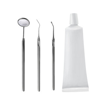 Professional tooth tools. Clip art on white background