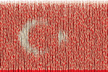 Fototapeta premium National flag of Turkey made with color pencils. Creativity related 3D rendering