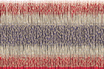 Fototapeta premium Flag of Thailand made with color pencils. Art related conceptual 3D rendering
