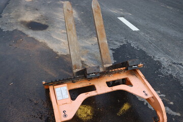 industrial truck ladle on ground