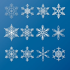 Snowflake winter set vector illustration