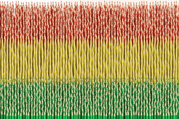 Fototapeta premium National flag of Bolivia made with color pencils. Creativity related 3D rendering