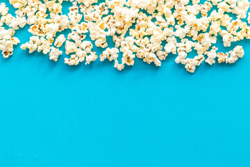 frame of popcorn from above copy space