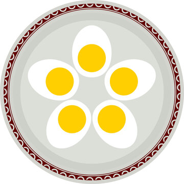 eggs on plate, yellow and white food clip art preview