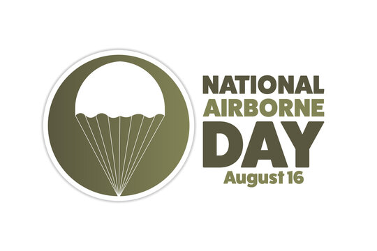 National Airborne Day. August 16. Holiday concept. Template for background, banner, card, poster with text inscription. Vector EPS10 illustration.