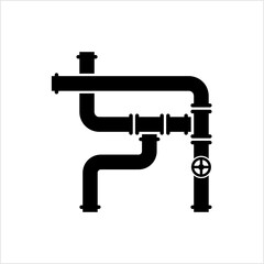 Pipe Icon, Pipe Fitting Icon, Water, Gas, Oil Pipeline, Plumbing Work