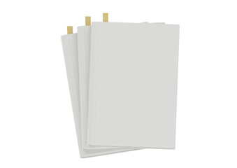 3d stack of blank books on white background - 366305952