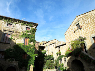 Fototapeta na wymiar Townscape of the village of Civita di Bagnoregio, ITALY