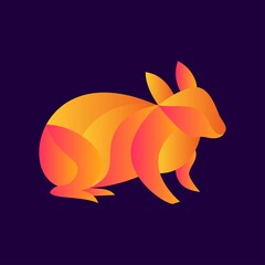 rabbit colorful modern logo vector