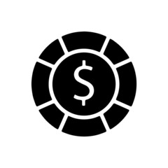 vector illusion icon of Glyph Casino Chips 