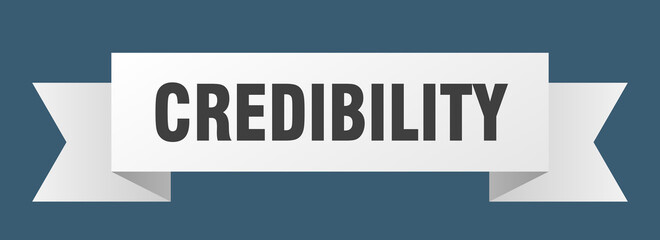 credibility ribbon. credibility paper band banner sign