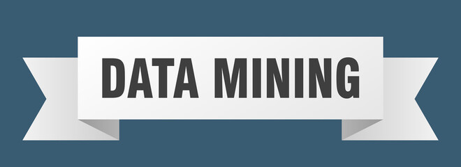 data mining ribbon. data mining paper band banner sign
