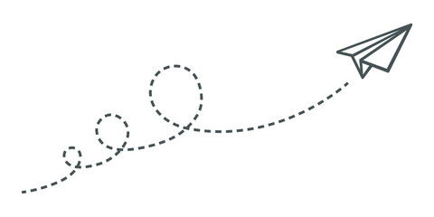 vector paper plane with dotted lines © 4luck