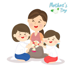 Cartoon Thai Mother's Day 