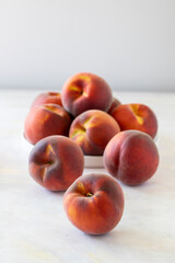 peaches on a white background