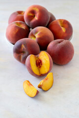 peaches on a white background