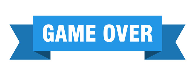 game over ribbon. game over paper band banner sign