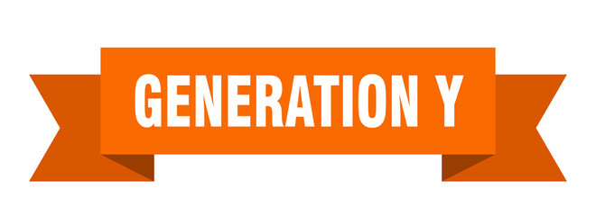 generation y ribbon. generation y paper band banner sign