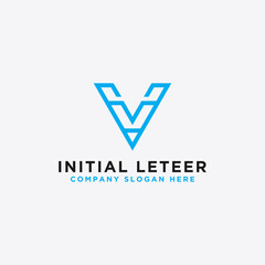 Logo Design V. Initial Letter. - Vector