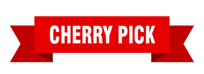 cherry pick ribbon. cherry pick paper band banner sign