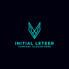 Logo Design V. Initial Letter. - Vector