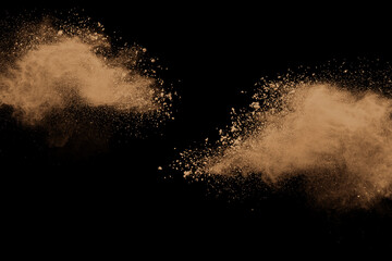 Gold sand splash against on clear background.  - Powered by Adobe