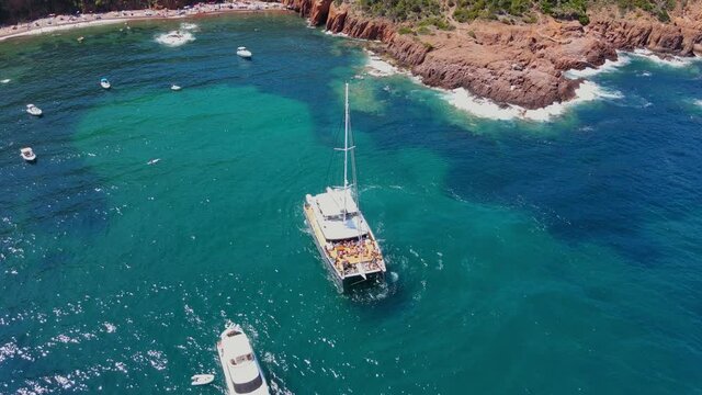 Beautiful bay at the Cote D Azur - aerial view