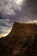 sunset in the badlands in south dakota 